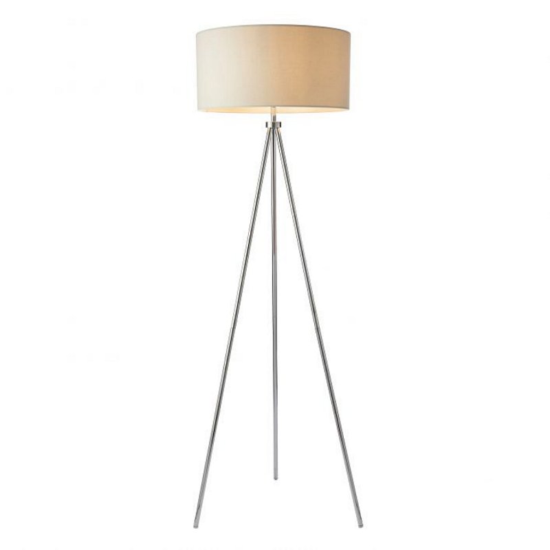 Webb House - Tri Floor Lamp in Chrome with Ivory Shade